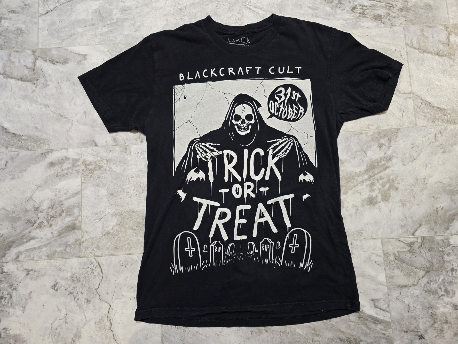 Blackcraft Cult Trick Or Treat T-Shirt Mens Sz M Black Grunge Rock Halloween gallery