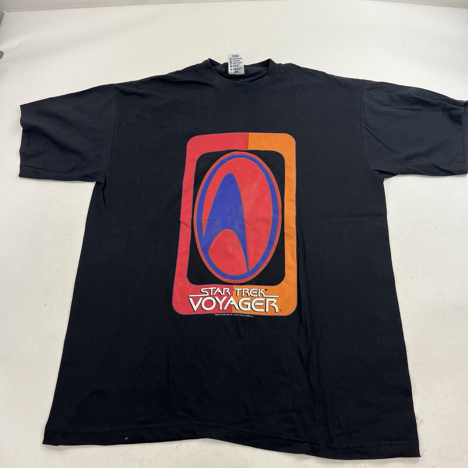Vintage Star Trek Voyager 1995 Black T Shirt Size XL Sci-Fi TV Promo Tee gallery