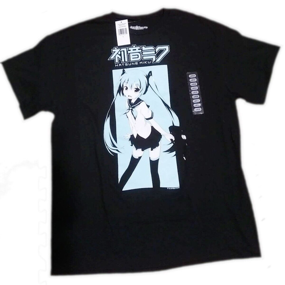 Hatsune Miku T-Shirt Large Aqua