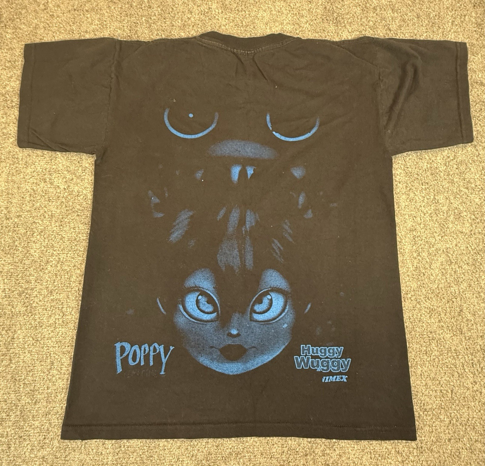 Poppy Playtime Huggy Wuggy T-Shirt Mens M Black Graphic Tee Double Sided Animex gallery