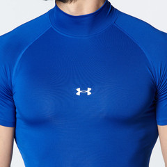 Under armour Solid Color Logo Print Half High Neck Short Sleeve T-Shirt