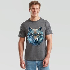 Wolf Geometric Wolves Animals Mens T-Shirt Polygonal Design