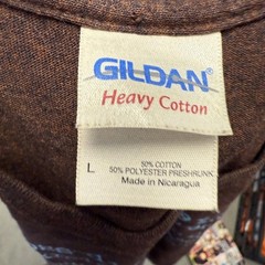 Gildan Cross-Dyed Heather Brown Promo Tee Size L 50/50 Cotton Poly Blend