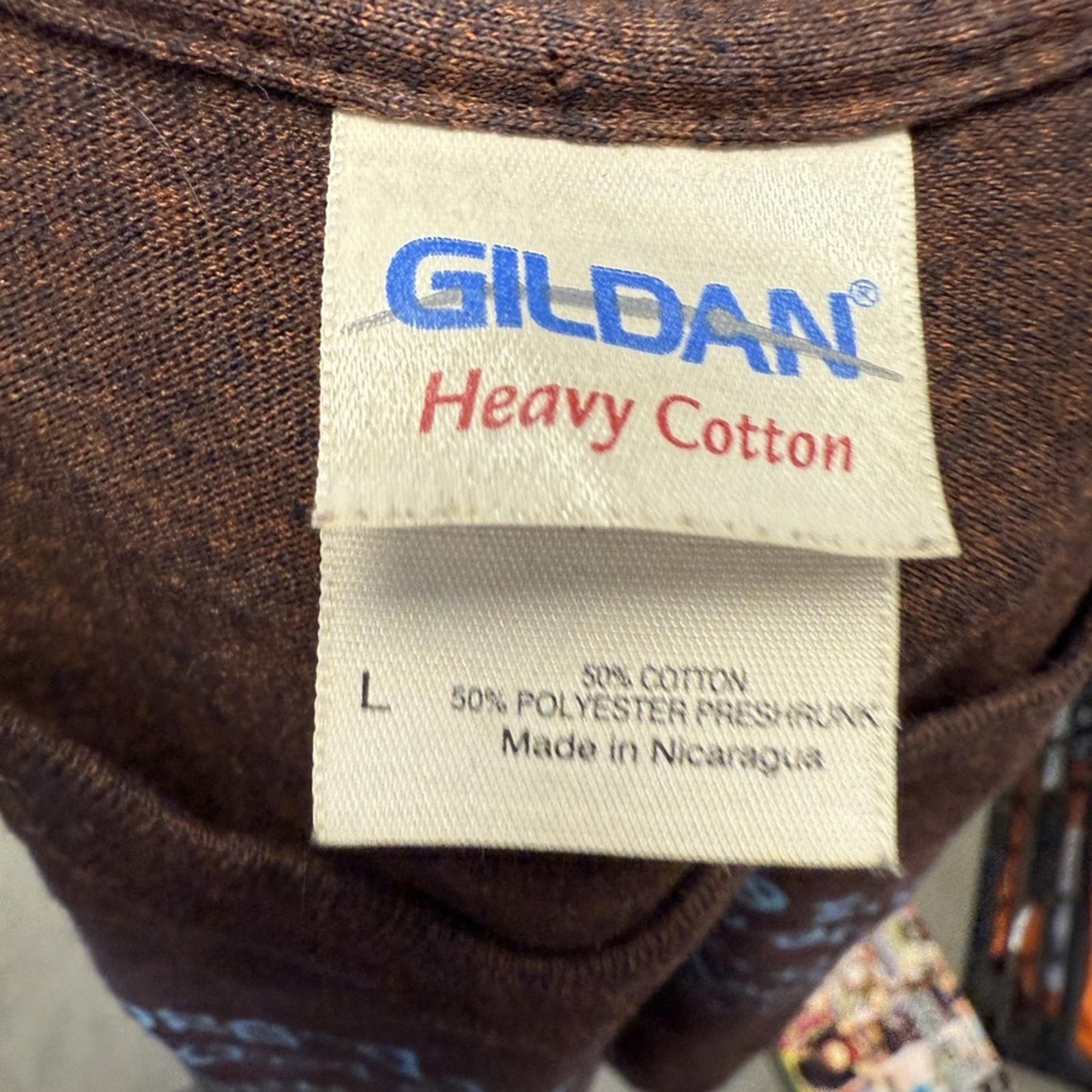 Gildan Cross-Dyed Heather Brown Promo Tee Size L 50/50 Cotton Poly Blend gallery