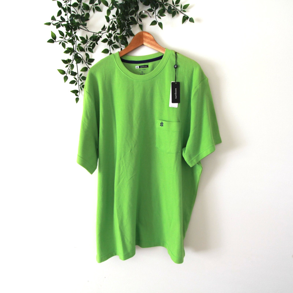 NEW Turtleson Men’s Green Apple Beachcomber Crew Short Sleeve Shirt Size XL