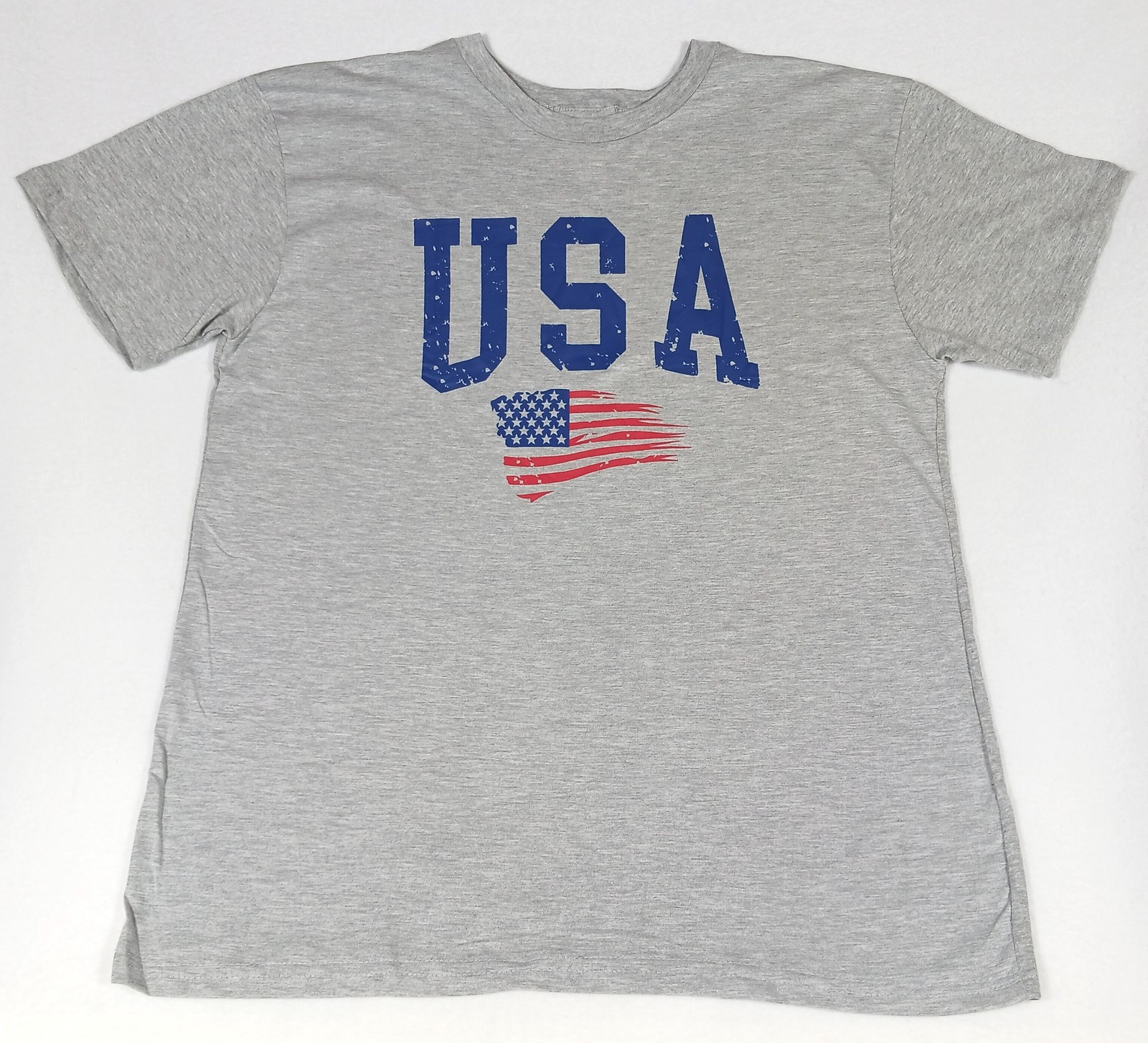 SPAREL WEAR Men or Women's Large Grey USA Flag Graphic Print T-Shirt gallery
