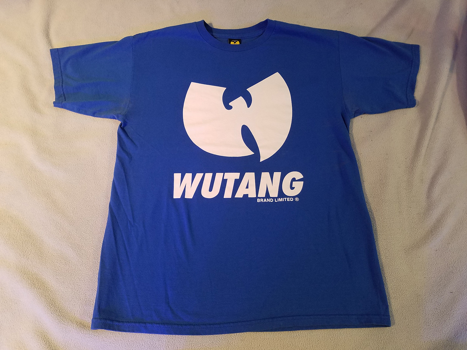 RARE Wutang Brand Limited Blue W Crew Neck T-Shirt Men's Medium gallery