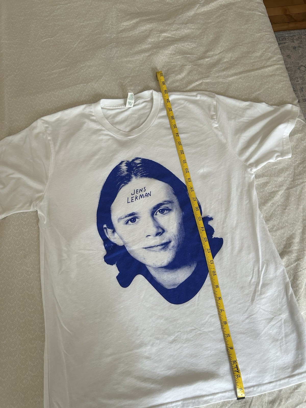 Jens Lekman Graphic Print Crew Neck Short Sleeve T-Shirt White/Blue L gallery