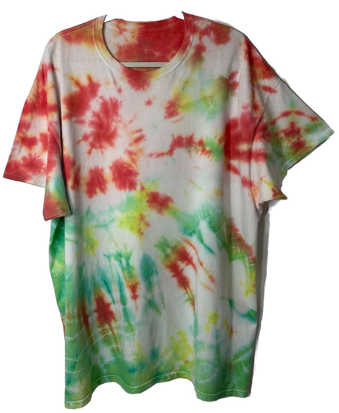 Athletic Works Shirt Men’s Sz 2XL Colorful Tie Dyed Cotton Casual Beach Crew