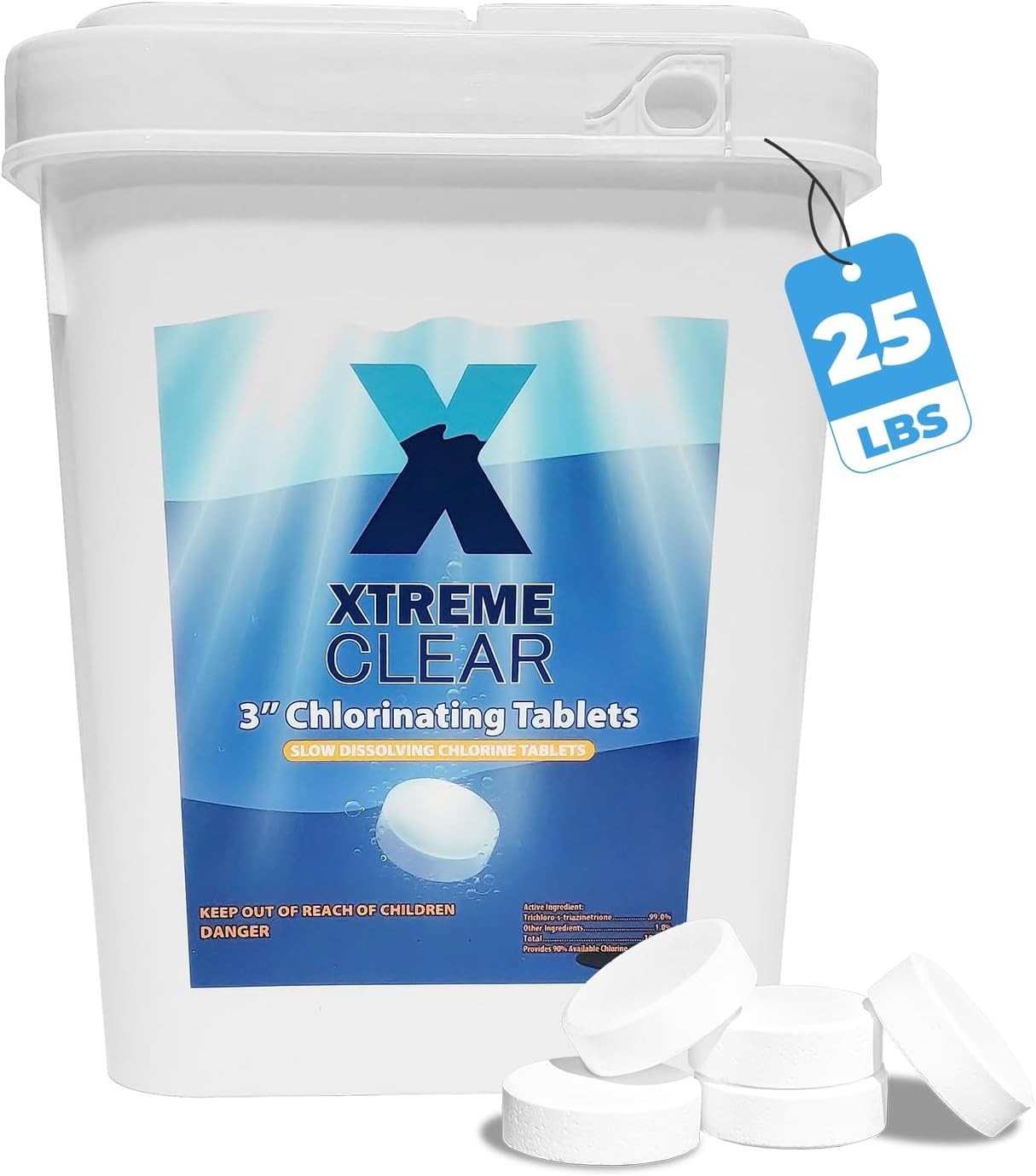 Xtremeclear 3″ inch Stabilized Chlorine Tablets for Swimming Pool Hot Tubs 25lbs