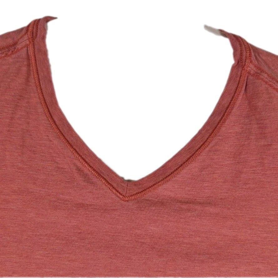 Lululemon T Shirt Mens Medium Coral Red V Neck Performance Short Sleeve Tee Gym gallery