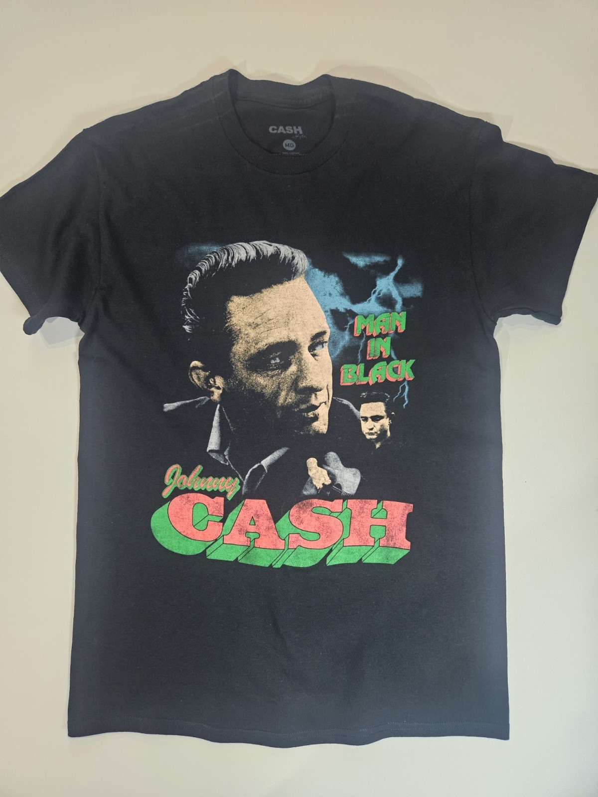 Johnny Cash Graphic Tee Mens Small Black Retro Country Music Festival Wear