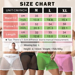 Men 2 Piece Set Fishnet Crop Tops Mesh See-Through Vests Undershirts With Shorts