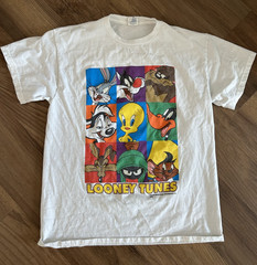 Looney Tunes Graphic Tshirt Delta Pro Weight Y2K Cartoon Tee Adult Medium Tweety