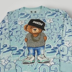 OG Legend 23 Men’s L Turquoise Long Sleeve Teddy Bear Drip Graphic T `Shirt