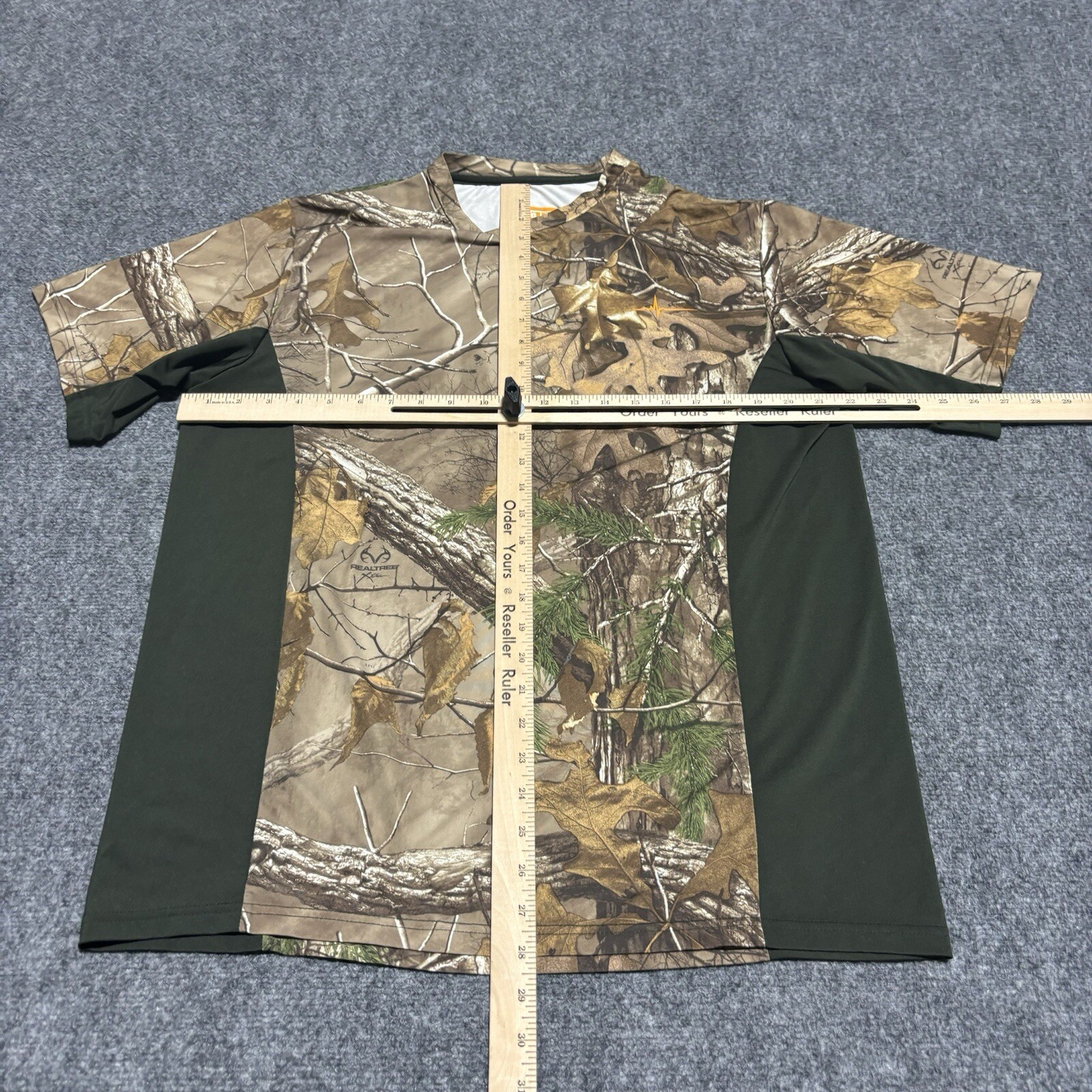 HABIT Shirt Mens Medium Green Short Sleeve Polyester Realtree Fishing Camouflage gallery