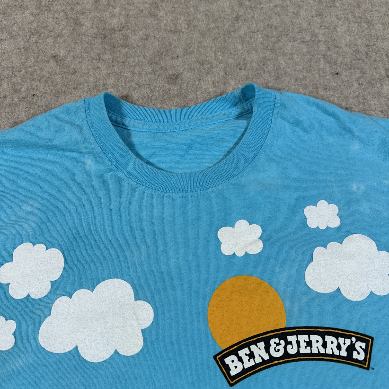 BEN & JERRY'S Shirt Large? EUPHORIA Y2K Ice Cream Yogurt Woody Jackson Blue gallery