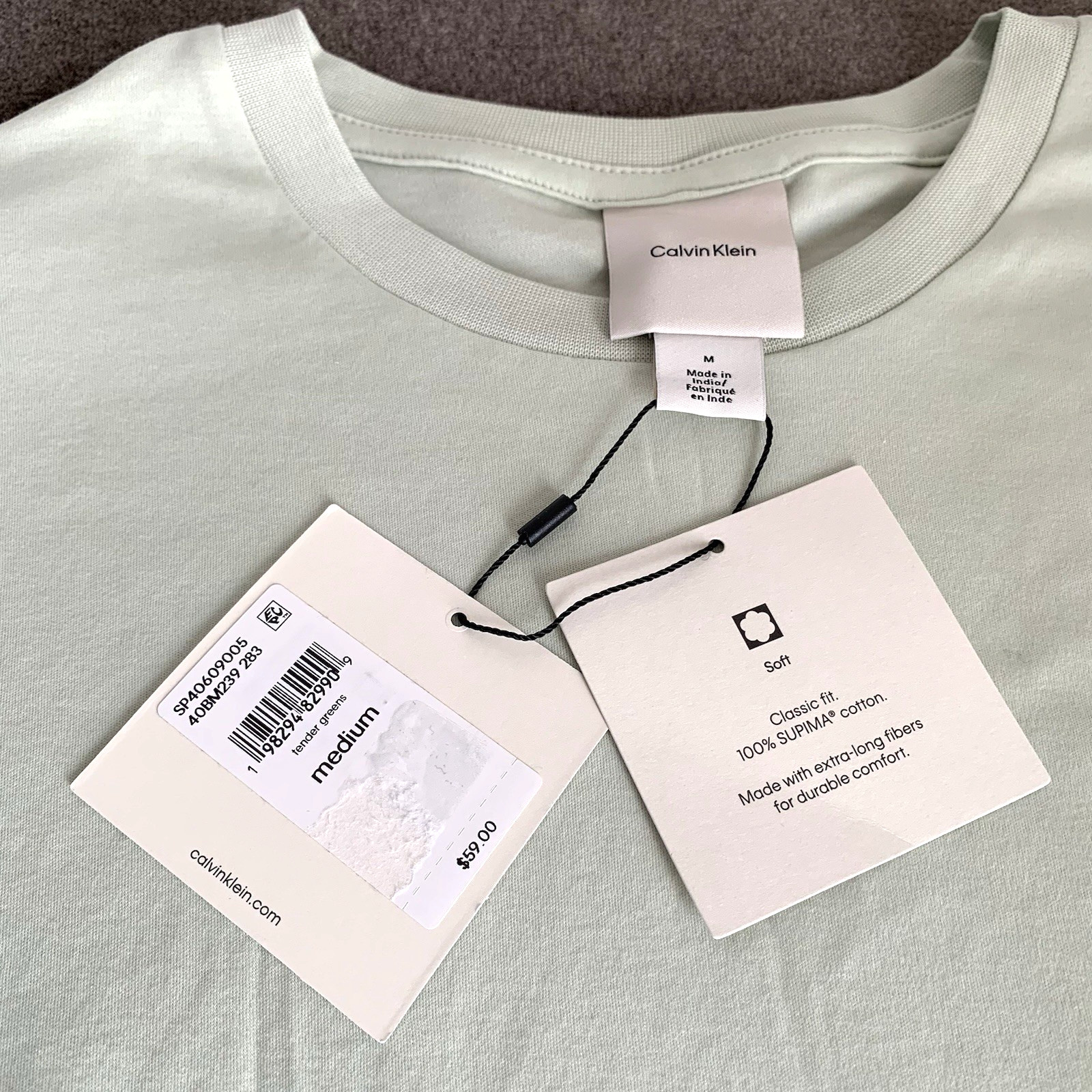 Calvin Klein Men's M Short-Sleeve Supima Cotton Soft Interlock T-Shirt Greens gallery