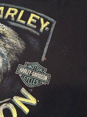 Harley Davidson Eagle Wolf Native American Graphic T Shirt Black Bear VA L