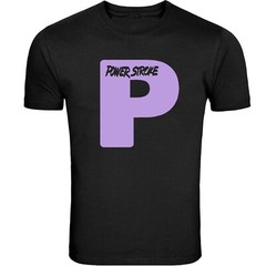 Powerstroke Small chest P Design T-Shirt Unisex Black Color Front & Back S – 5XL