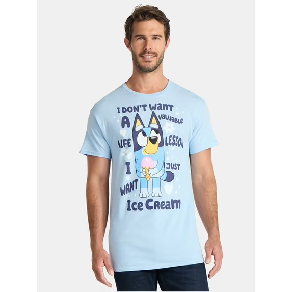 Bluey Mens I Don't Want A Life Lesson, I Just Want Ice Cream Shirt New S-3XL gallery