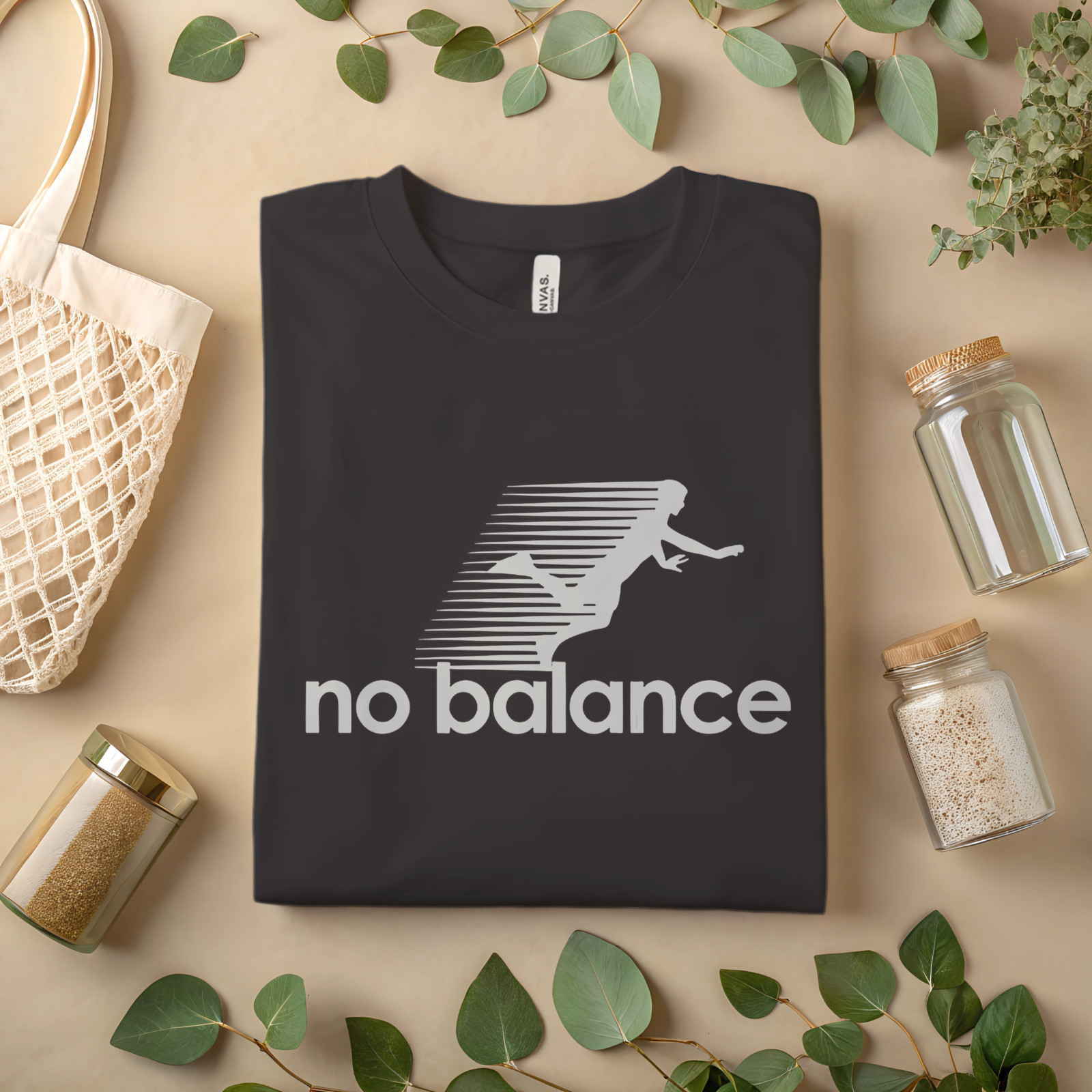 No Balance Funny T-Shirt – Parody Graphic Tee with Falling Silhouette A326 gallery