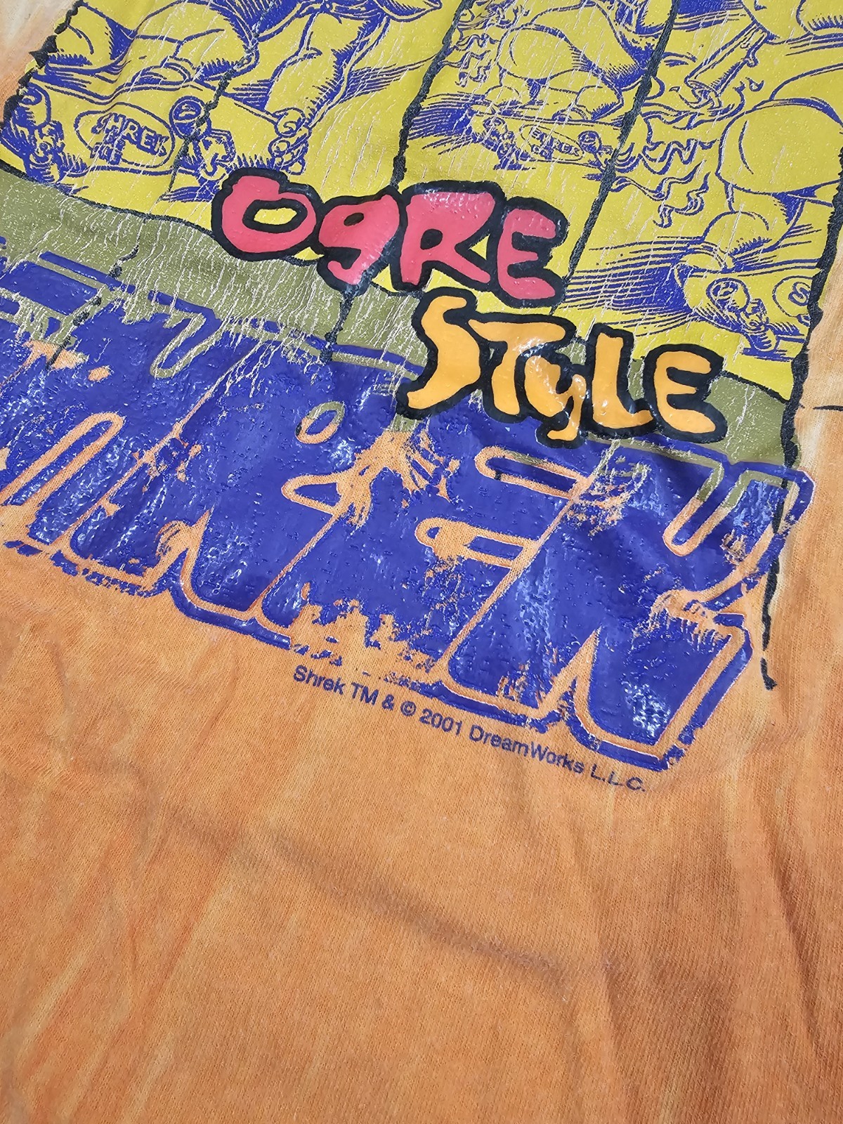 2001 Vintage Ogre Style Shrek Skateboard T Shirt Size Medium Used As-Is See Pics gallery