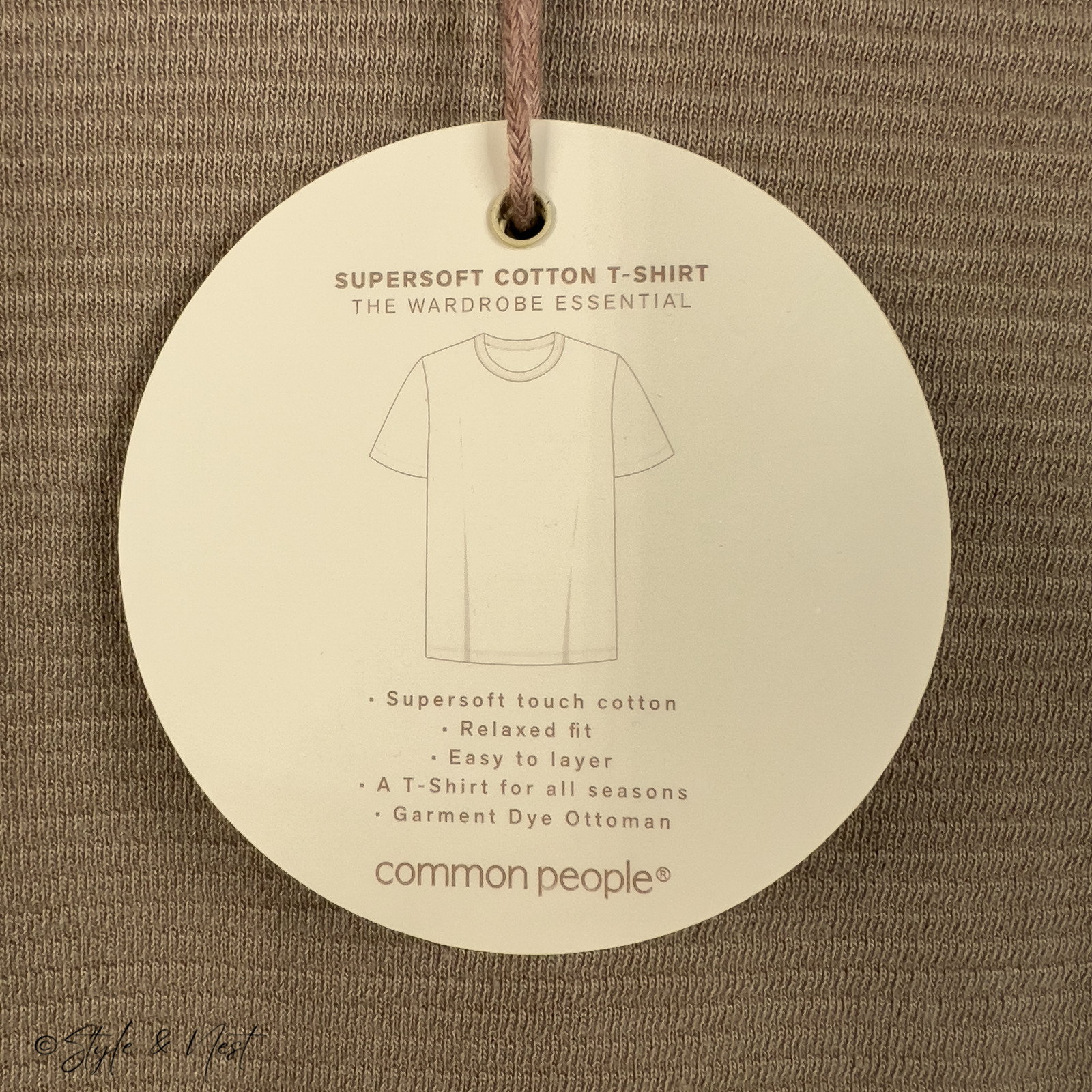 Common People Waffle Knit Tee Medium Coco Brown Cozy Ribbed gallery