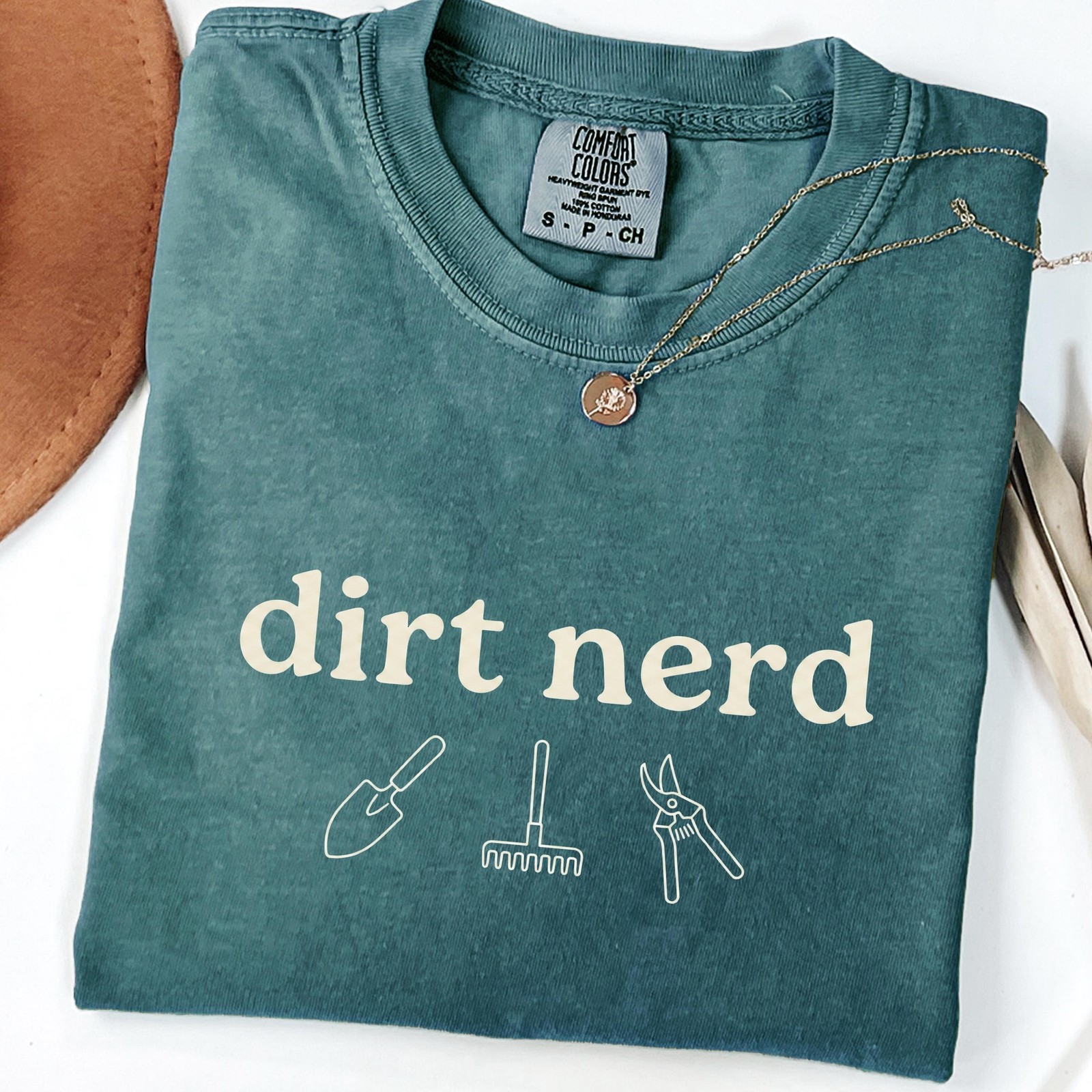 Comfort Colors Dirt Nerd Shirt for Urban Gardeners - Minimalist Gardening Tools gallery