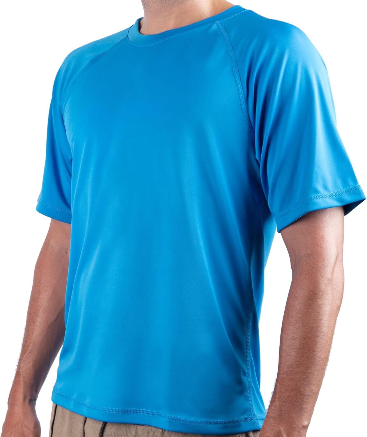Men's UPF 50 Short Sleeve Swim Rash Guard Sun Protection Shirt Quick Dry gallery