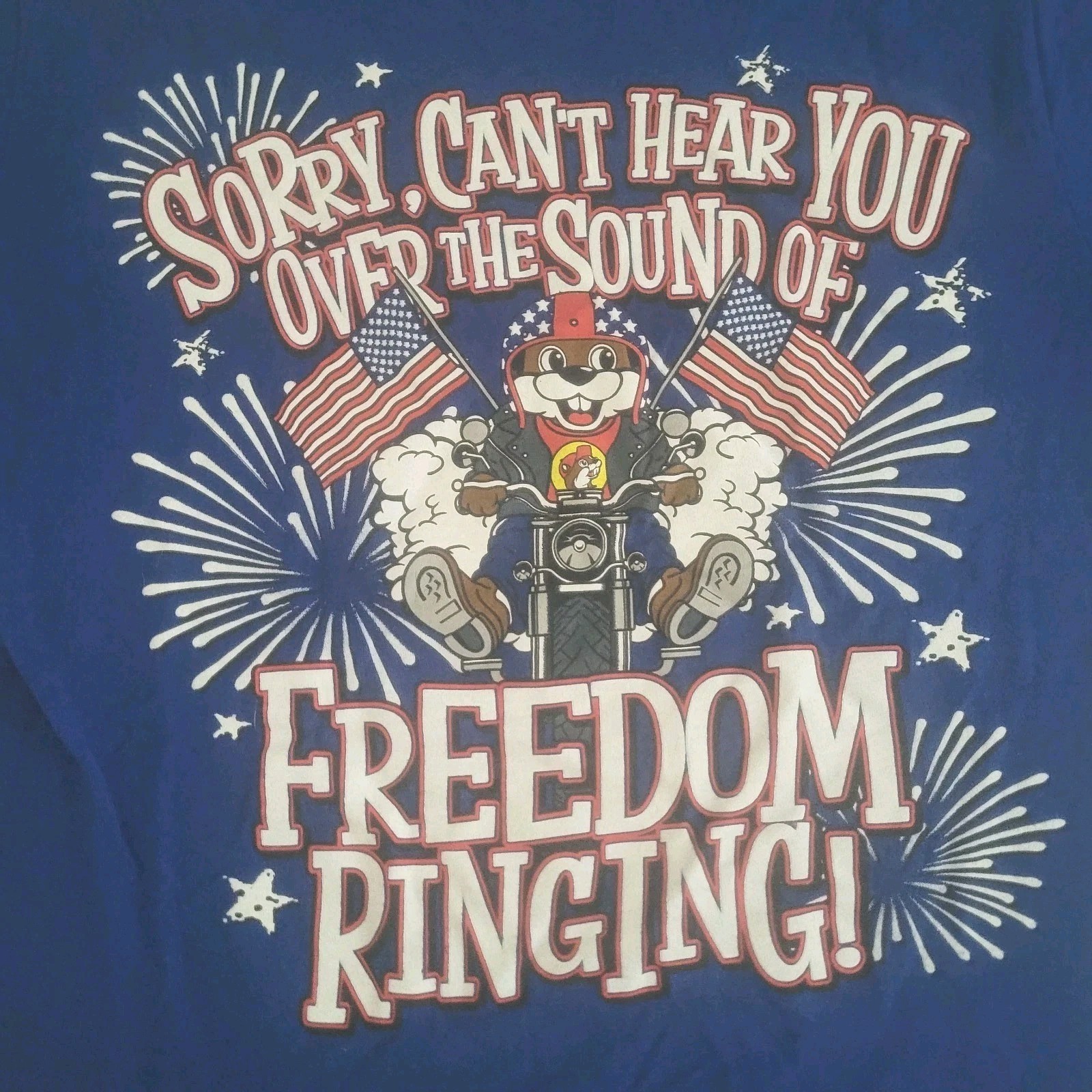 Buc-ees SM. Can’t Hear You Freedom Ringing Patriotic 4th July T-Shirt 250yr
