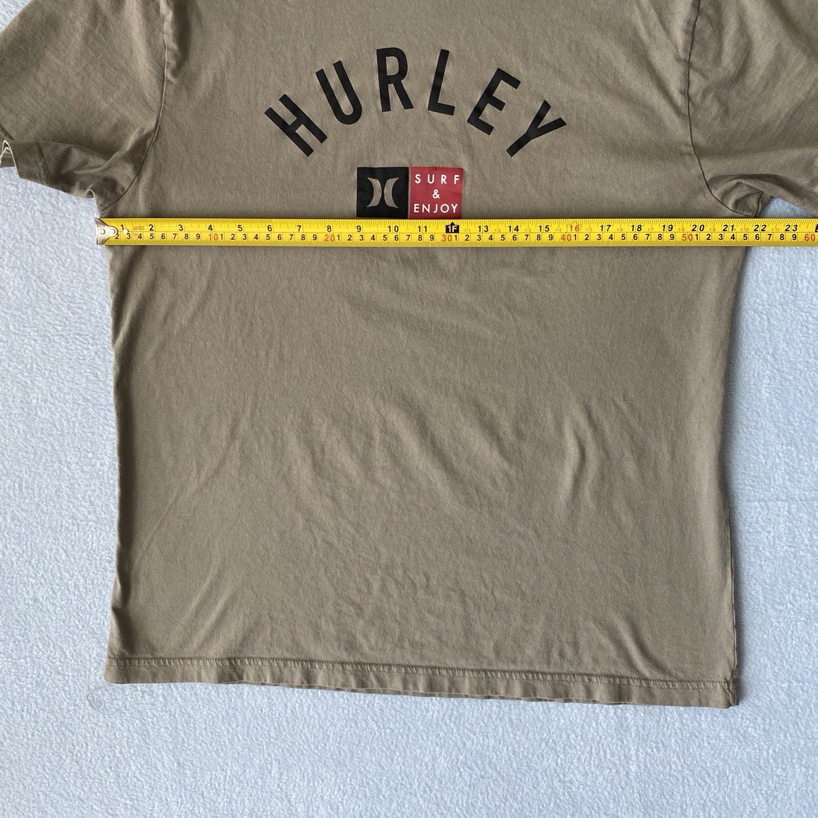 Hurley Surf & Enjoy Men’s Green Logo Graphic Tee Size Large L Skate Surf Shirt gallery