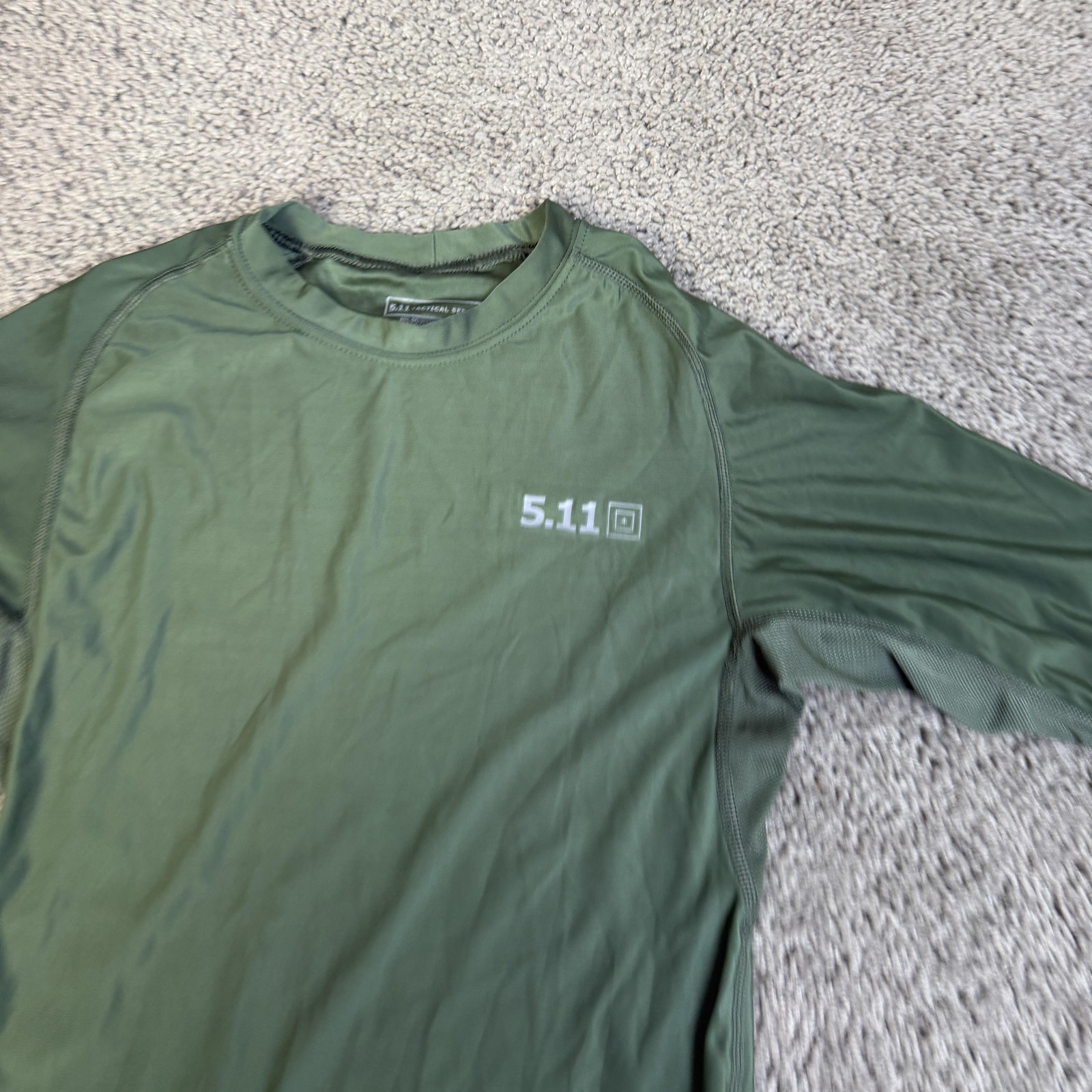 5.11 Tactical Shirt Mens M Green Base Layer Athletic Crewneck Polyester Spandex gallery