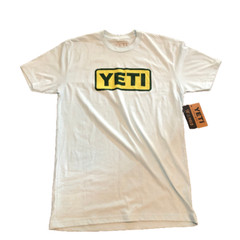 New NWT Yeti Ice Blue Logo Badge Size Small T-Shirt