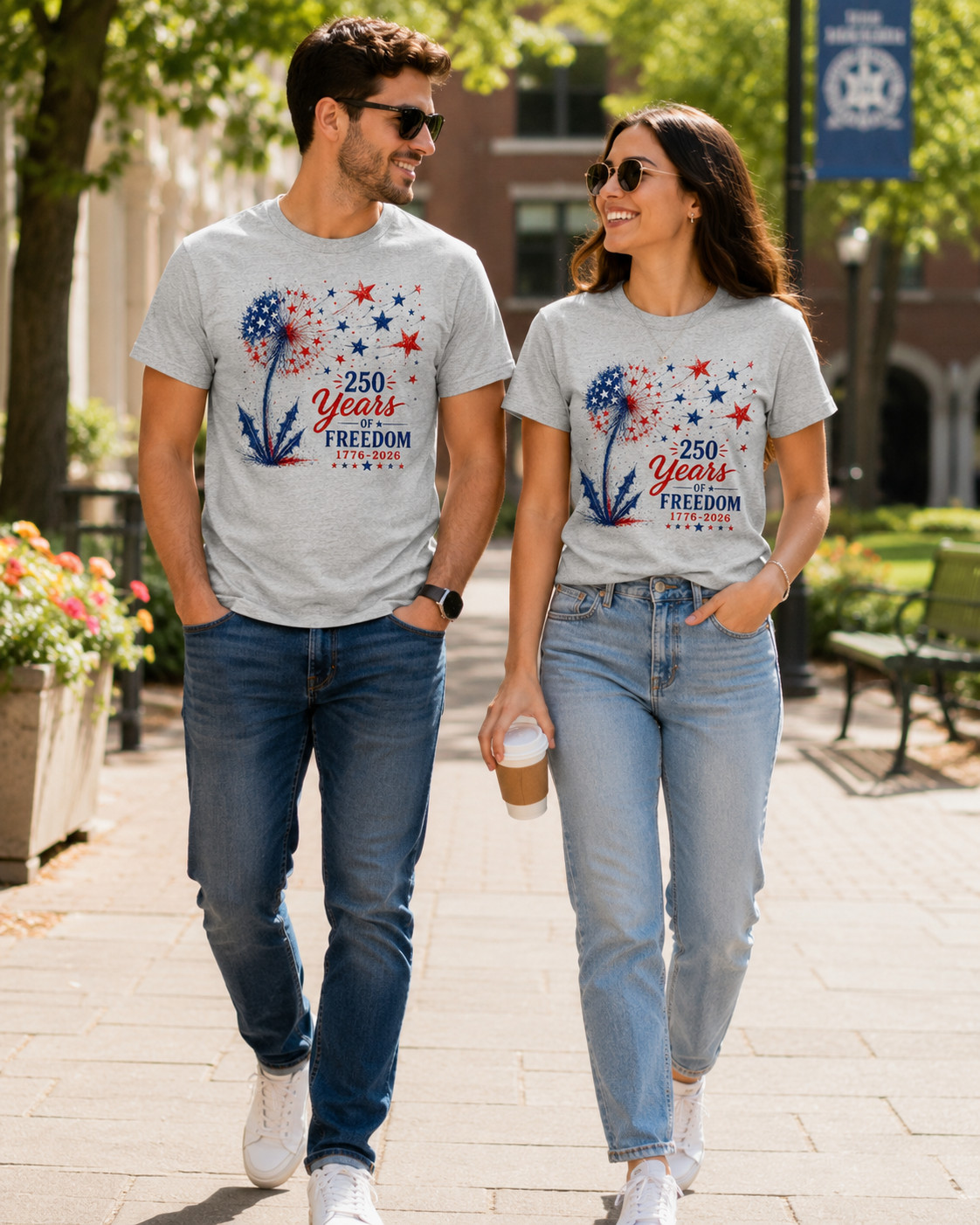 America 250th Anniversary Shirt 1776-2026 Patriotic Floral 4th of July Gift Tee gallery