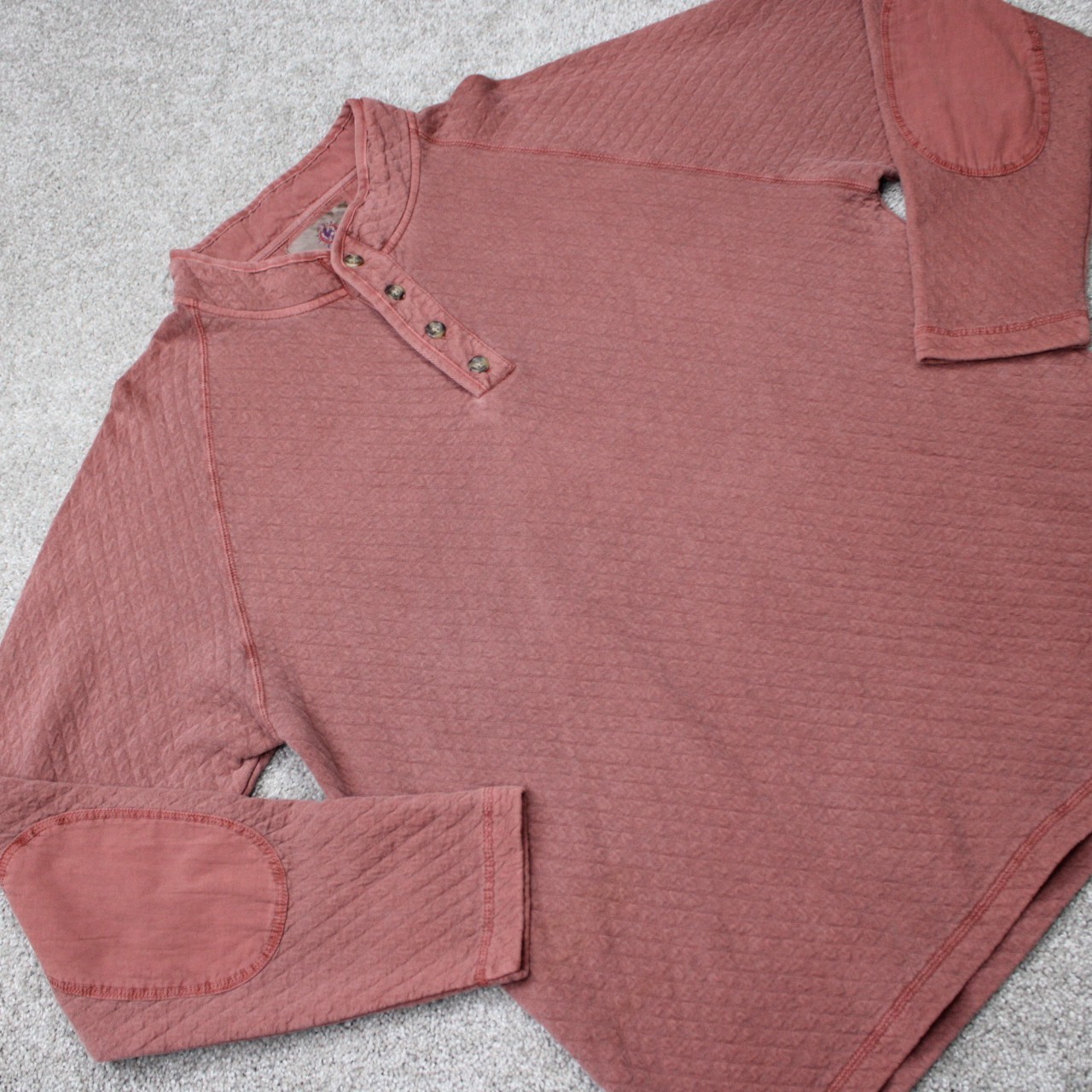 The Territory Ahead Shirt Mens XL Red Quilted Cotton/Poly Elbow Pads Long Sleeve gallery