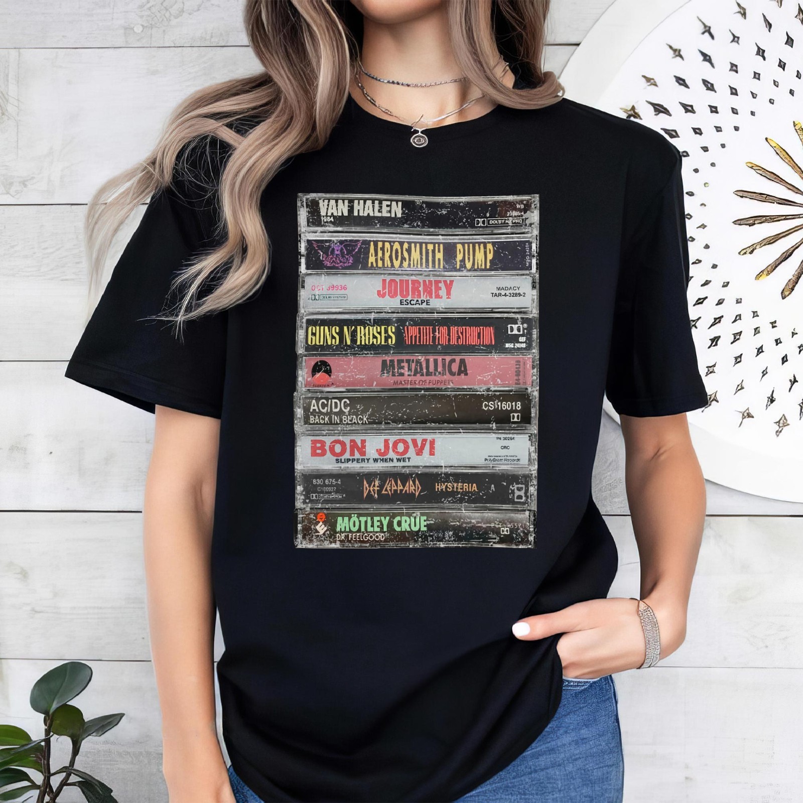 Retro 80s Cassette Tape Tee – Vintage Rock Band-Inspired Graphic Shirt S-5XL gallery