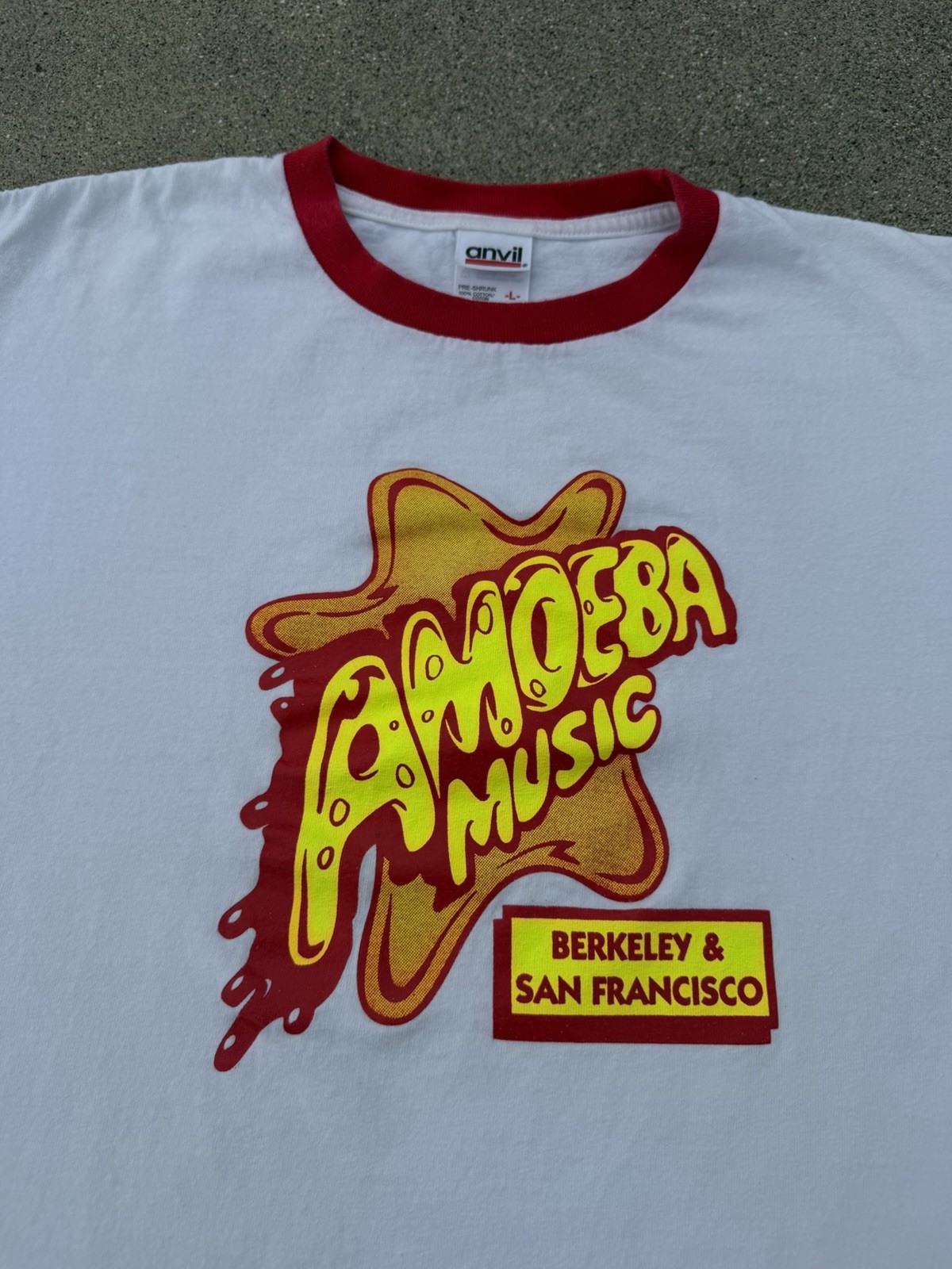 Vintage 90s 00s Amoeba Music San Francisco Band Promo Records T-Shirt Large WORN gallery
