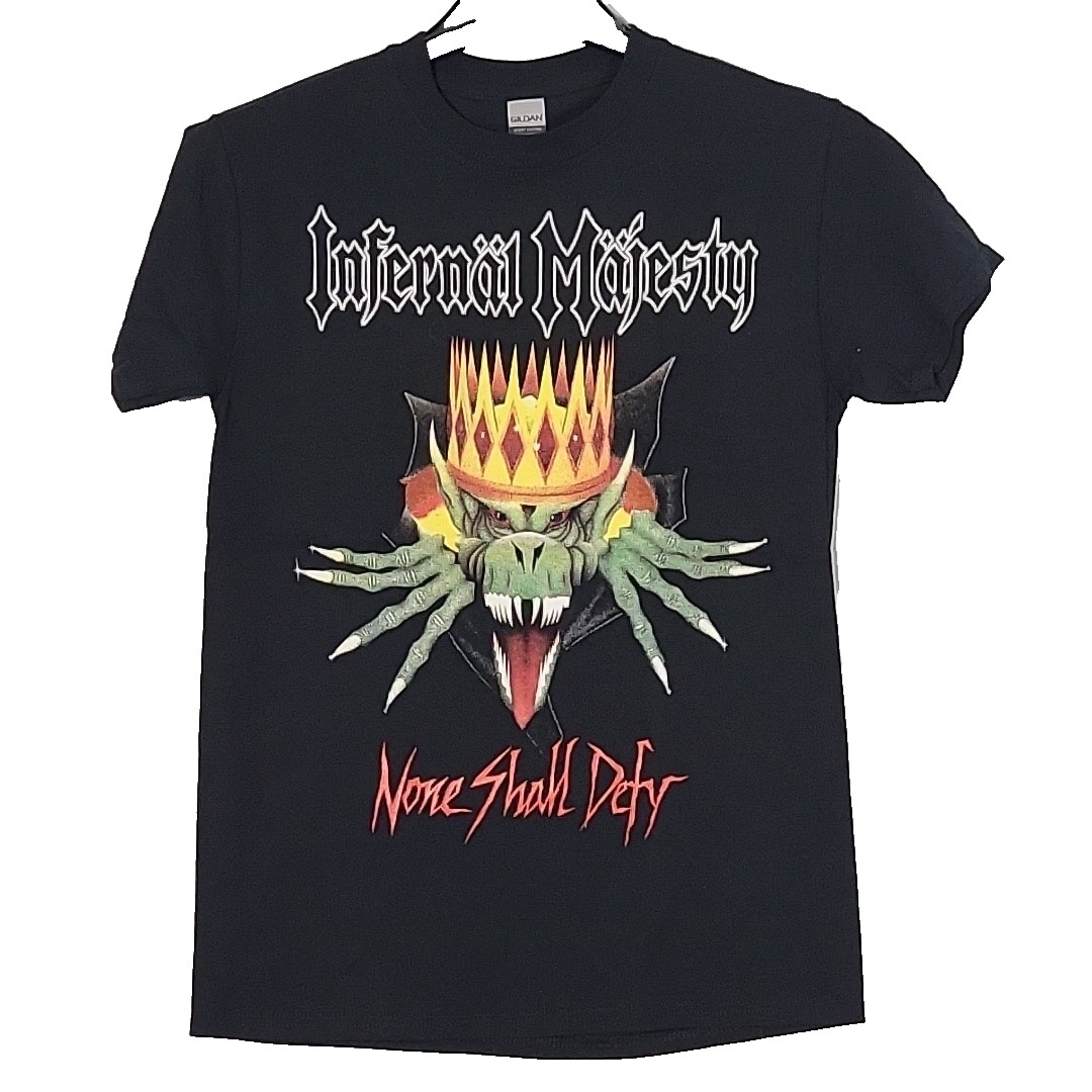 INFERNAL MAJESTY None Shall Defy L LARGE T-Shirt Black Mens Band Logo gallery
