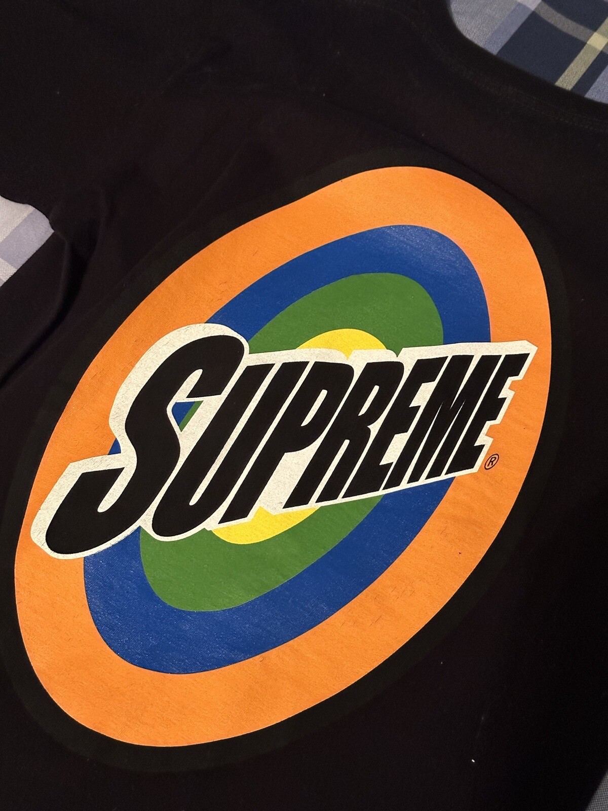 Size Medium - Men’s Supreme SS16 Spin Logo Black Shirt Tide Laundry Shout gallery