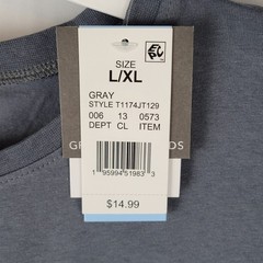 Grayson Threads Gray Short Sleeve Tee, ‘Hello Gorgeous” Print, Size L/XL, NWT