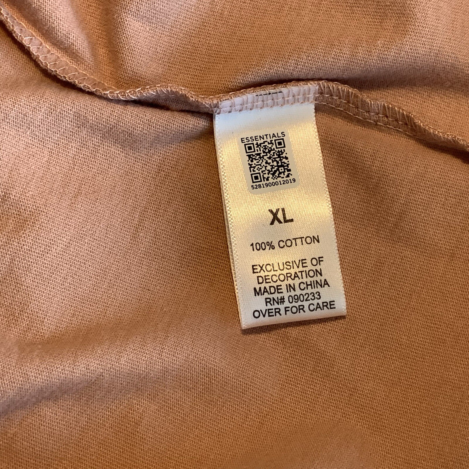 New Men’s Fear of God FOG Essentials 3M Logo Blush Pink Boxy XL Shirt Authentic gallery