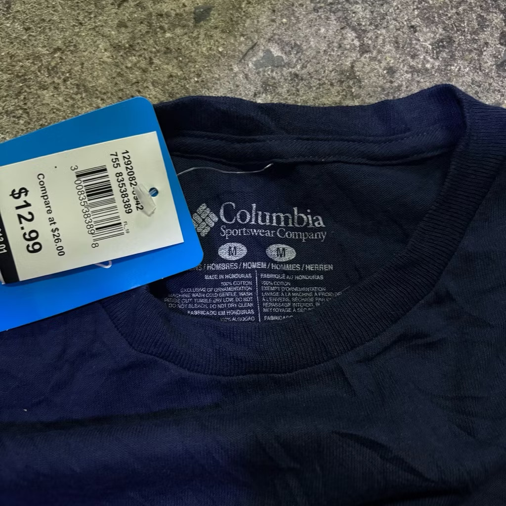 NWT Columbia PFG Long Sleeve Shirt Men M Navy Blue Bass Fishing Graphic Tee gallery