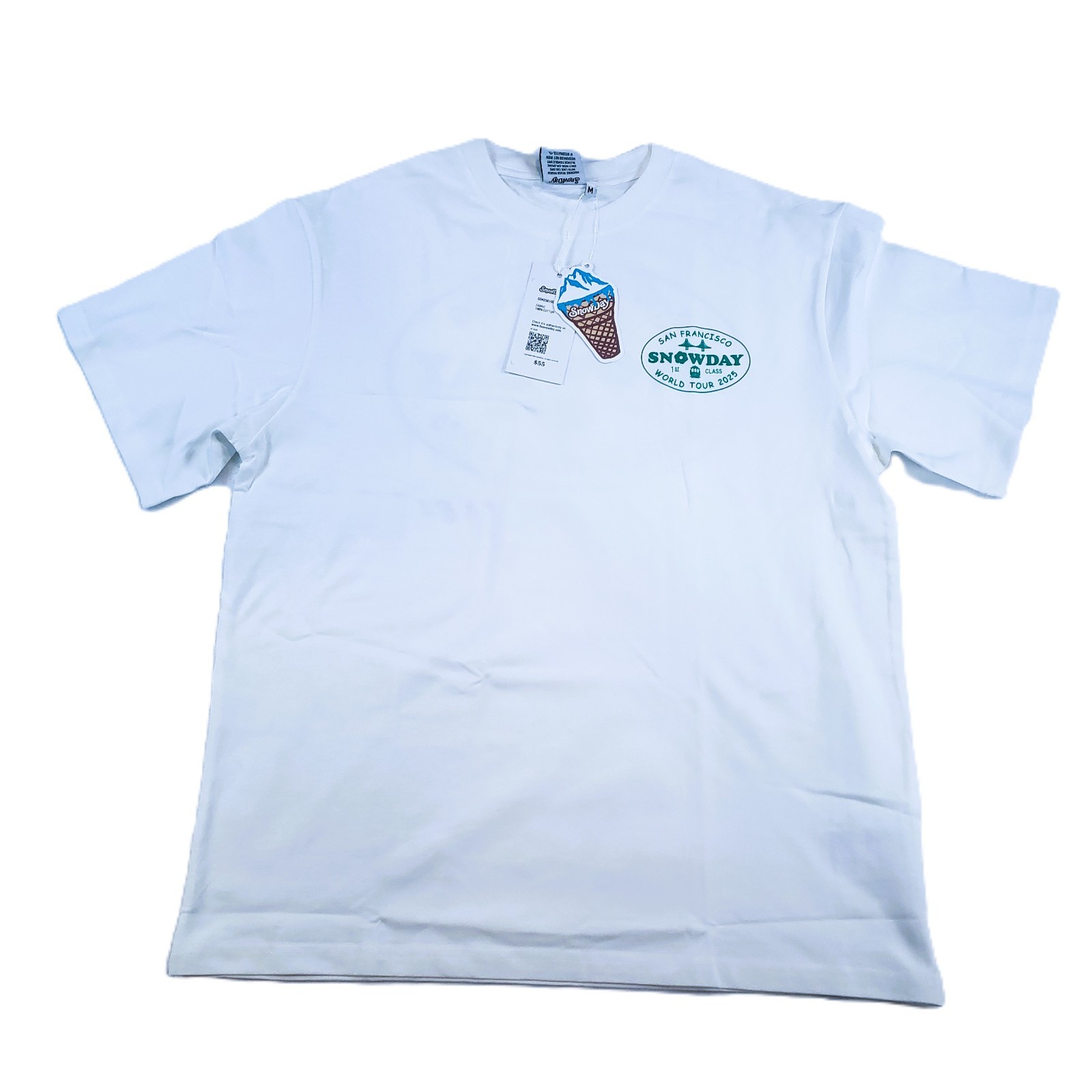 SNOWDAY San Francisco Cable Car Graphic Oversize Men’s TShirt White Double Sided