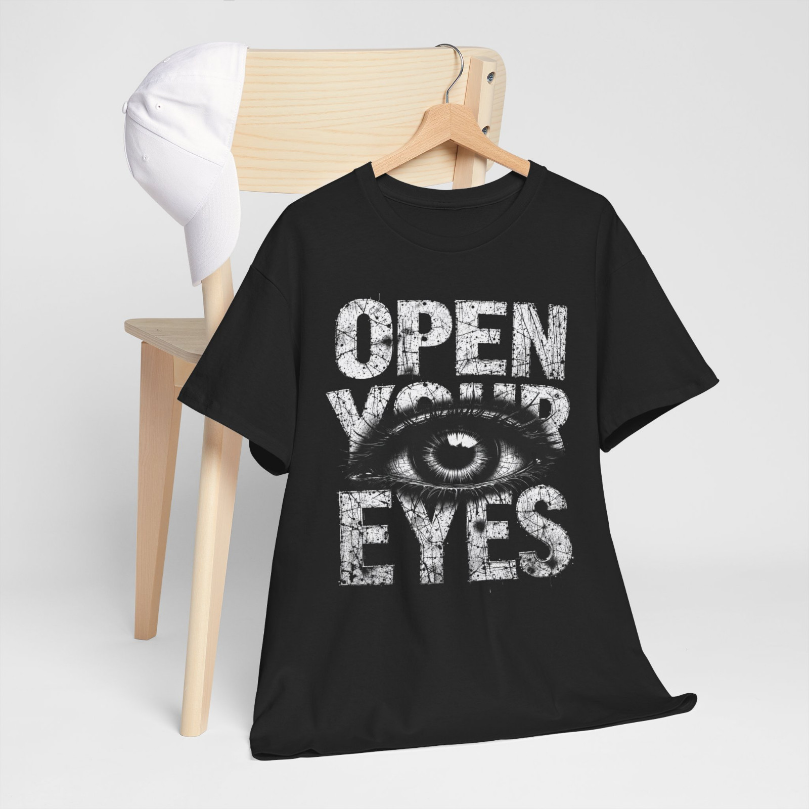 Open Your Eyes Distressed Eye Graphic T-Shirt gallery