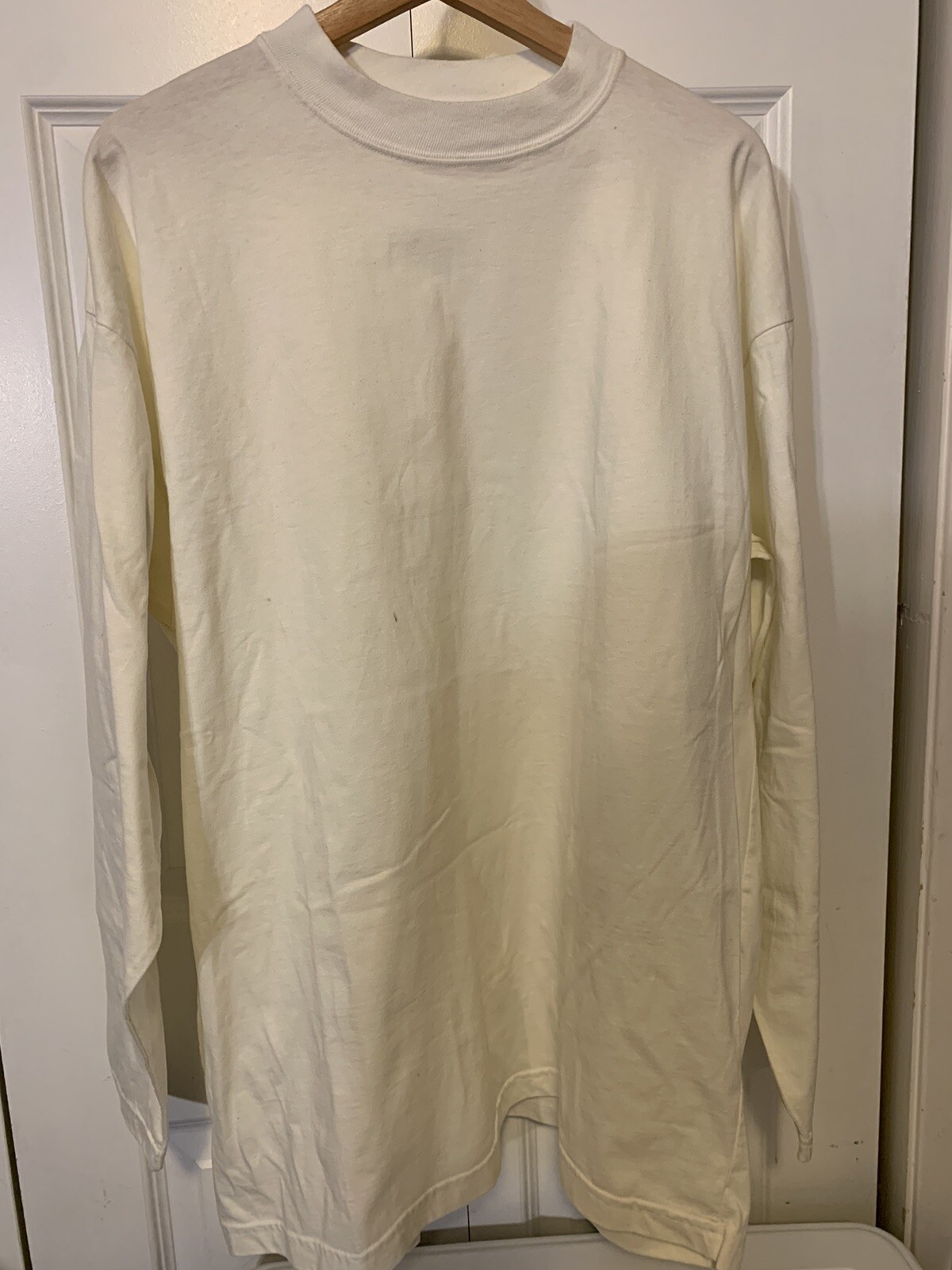 VTG Marithe Francois Girbaud Mens Sz XL One Size Fits Long Sleeve T Shirt Cream gallery