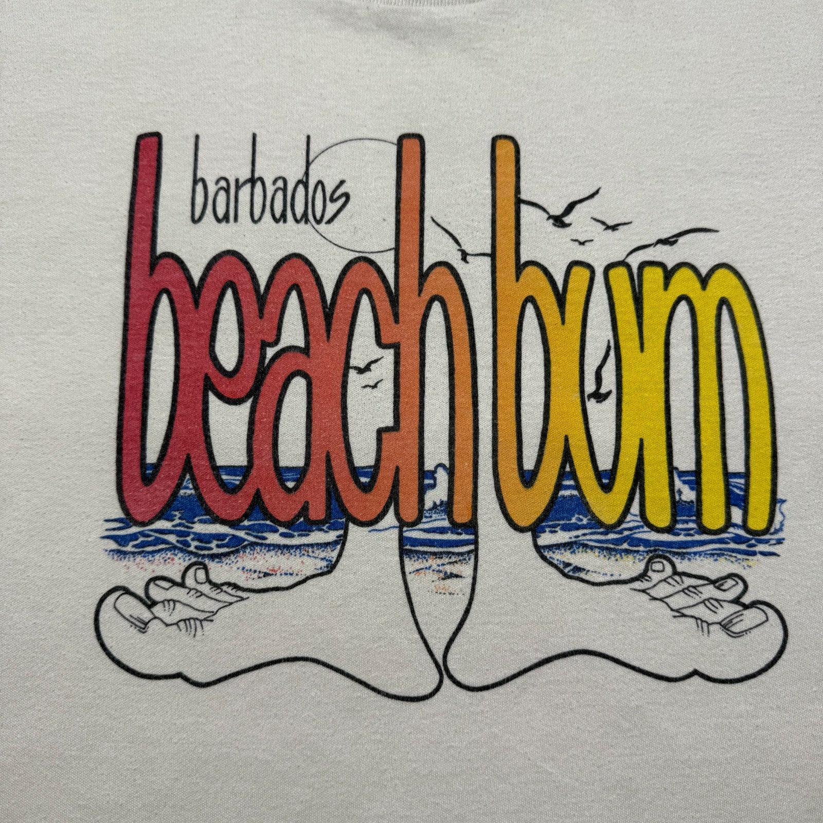 Vintage 80s 90s Barbados Beach Bum Caribbean Tropical Surf Tourist Shirt Medium gallery