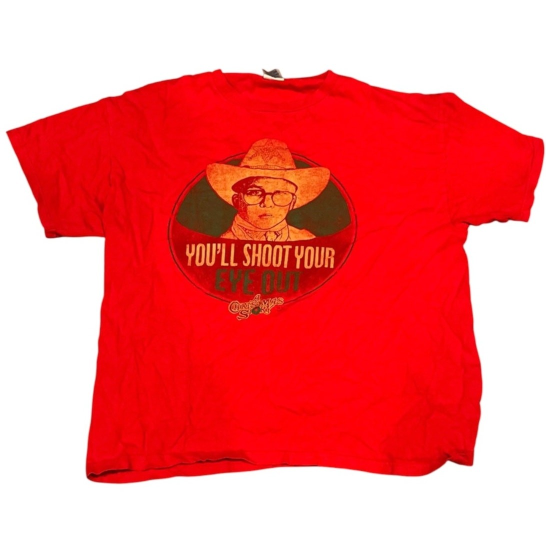 A Christmas Story Shirt Red Retro Shoot Your Eye Out USA Knited Cotton Novelty gallery