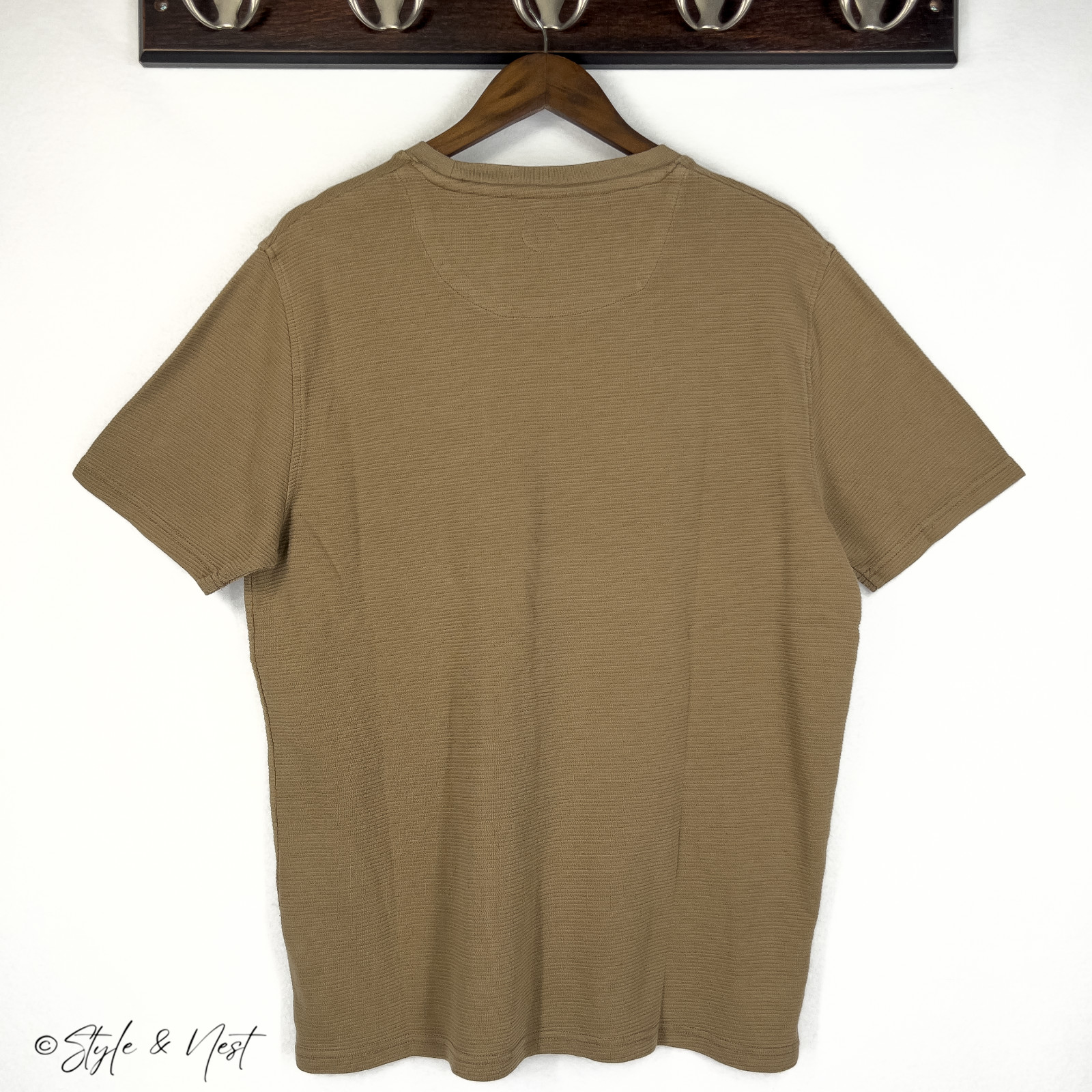 Common People Waffle Knit Tee Medium Coco Brown Cozy Ribbed gallery