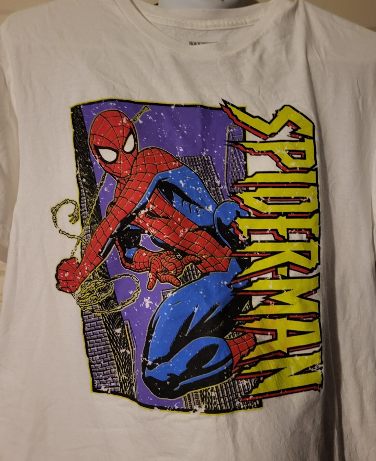 Marvel Spider-Man Shirt Mens Vintage Large White T-Shirt Comic Book Superhero gallery
